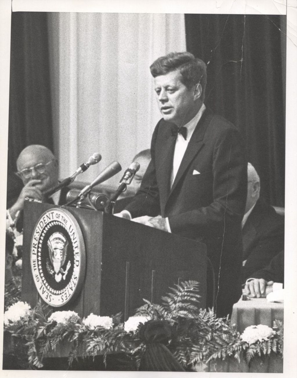 John F. Kennedy speaking at Democratic fundraising dinner