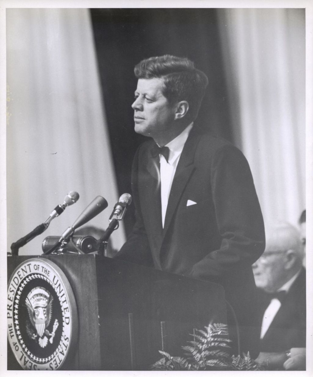 John F. Kennedy speaks at Democratic fundraising dinner