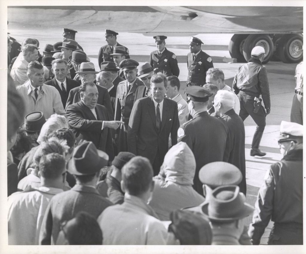 Richard J. Daley and John F. Kennedy at O'Hare airport