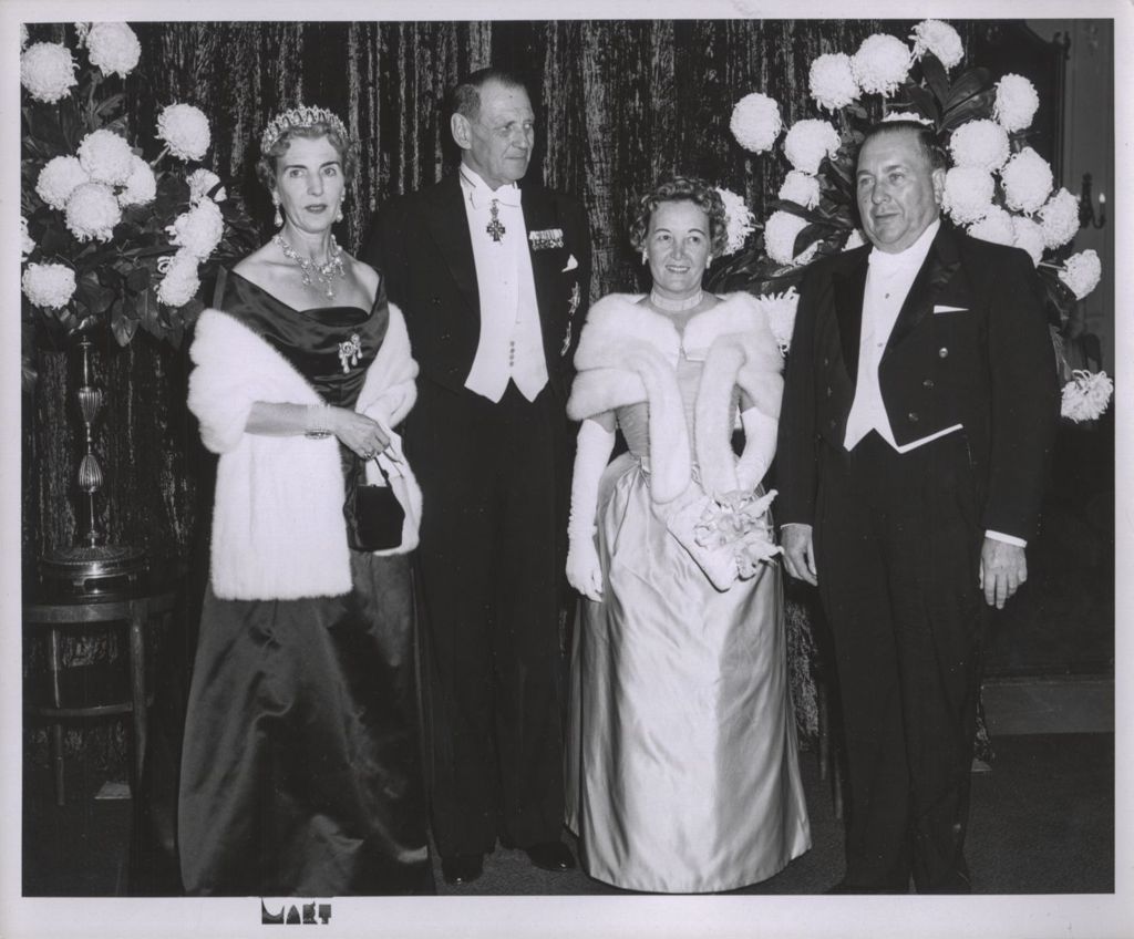 Queen Ingrid and King Frederik IX of Denmark with Eleanor and Richard J. Daley