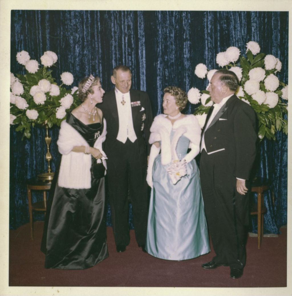 Portrait of Queen Ingrid and King Frederik IX of Denmark with Eleanor and Richard J. Daley