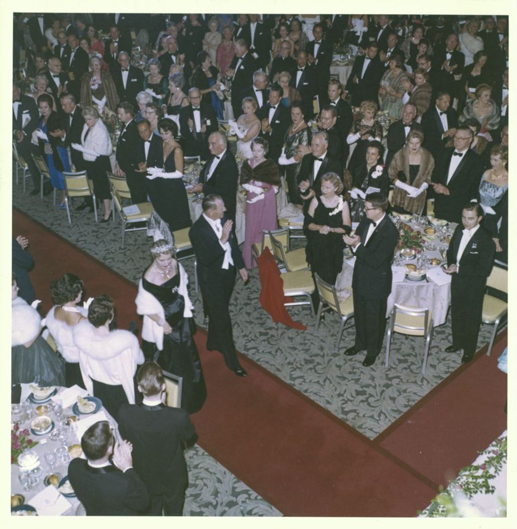 Entrance of King Frederik IX of Denmark and Queen Ingrid to a state dinner