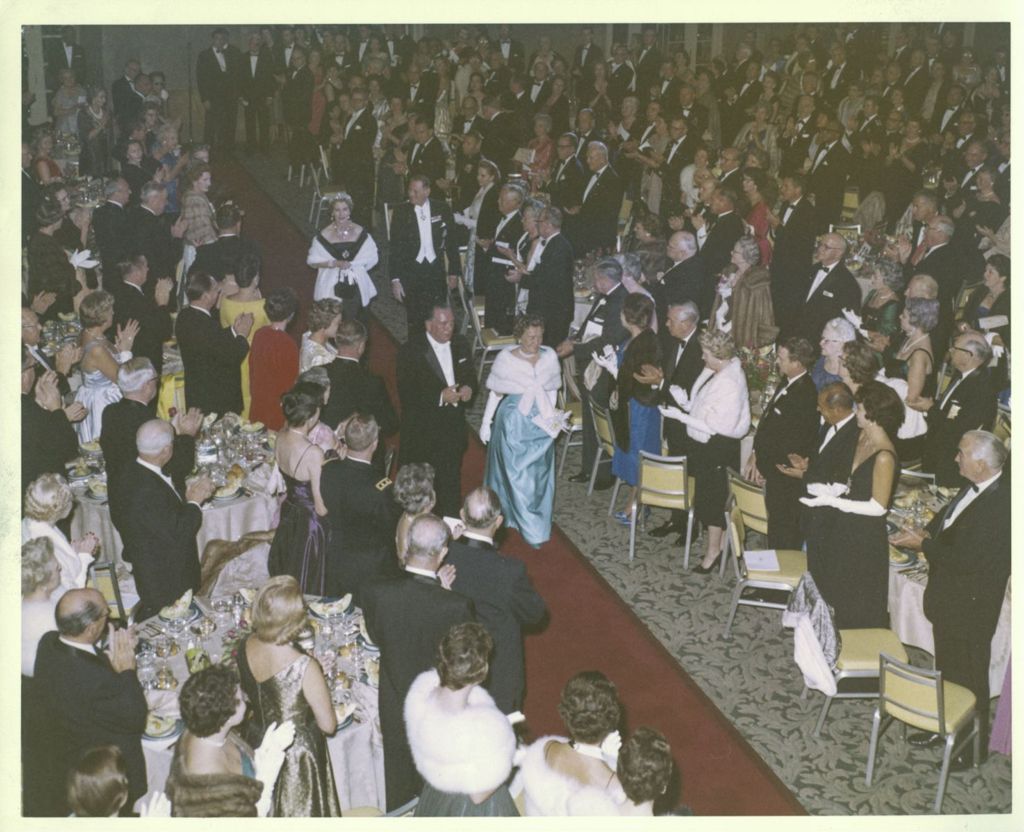 Miniature of Red carpet entrance of Richard J. Daley, Eleanor Daley, King Frederik IX of Denmark and Queen Ingrid