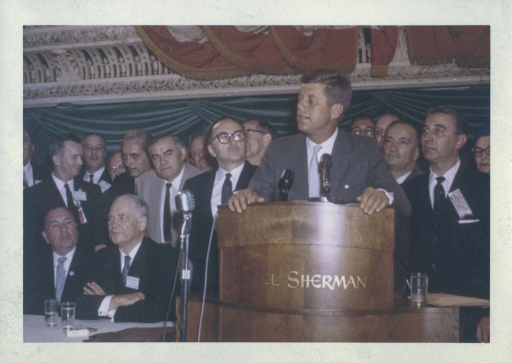 John F. Kennedy at a podium