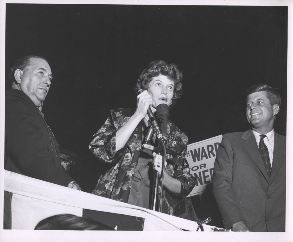 Eunice Kennedy Shriver with Richard J. Daley and John F. Kennedy
