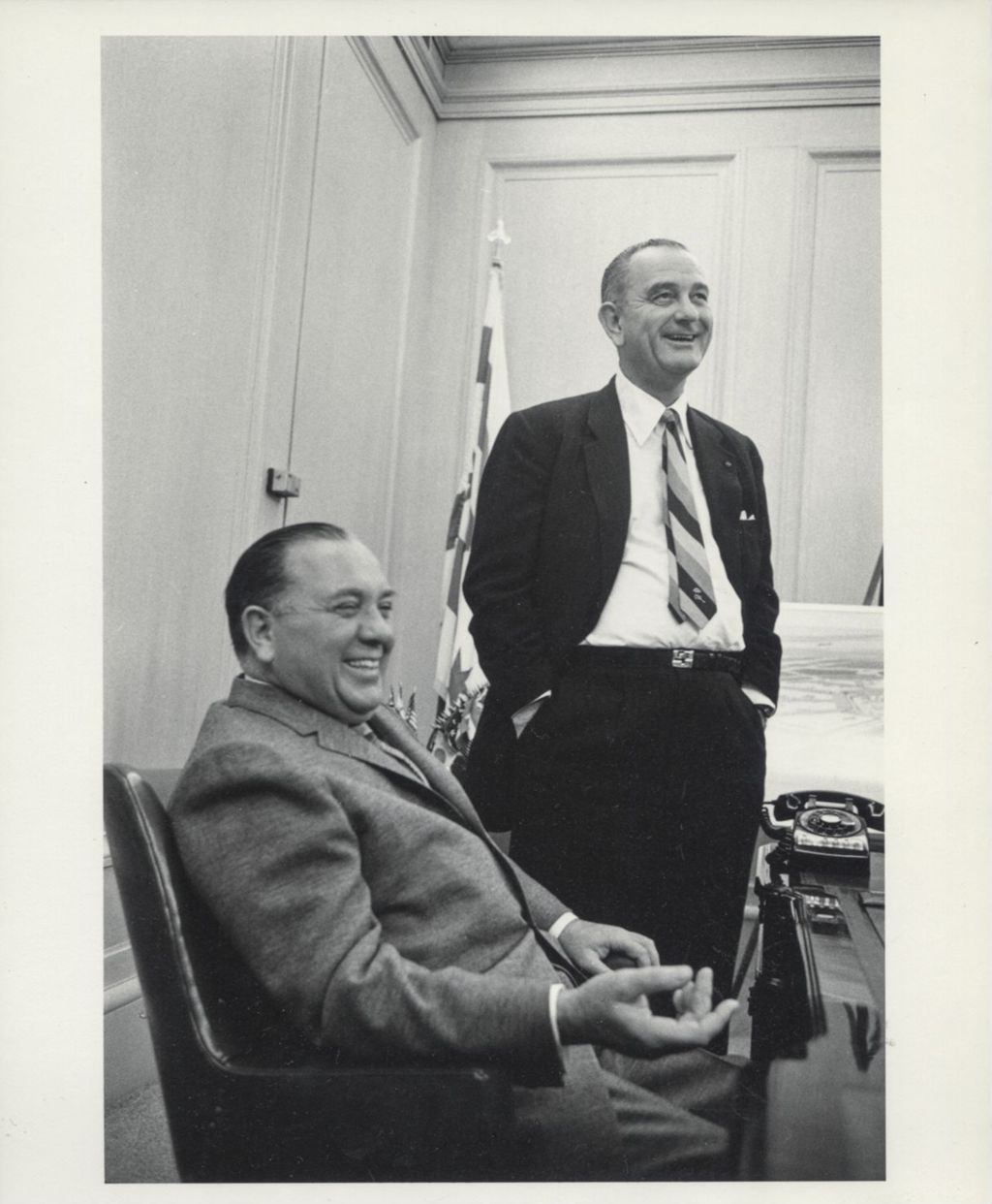 Miniature of Richard J. Daley and Lyndon B. Johnson