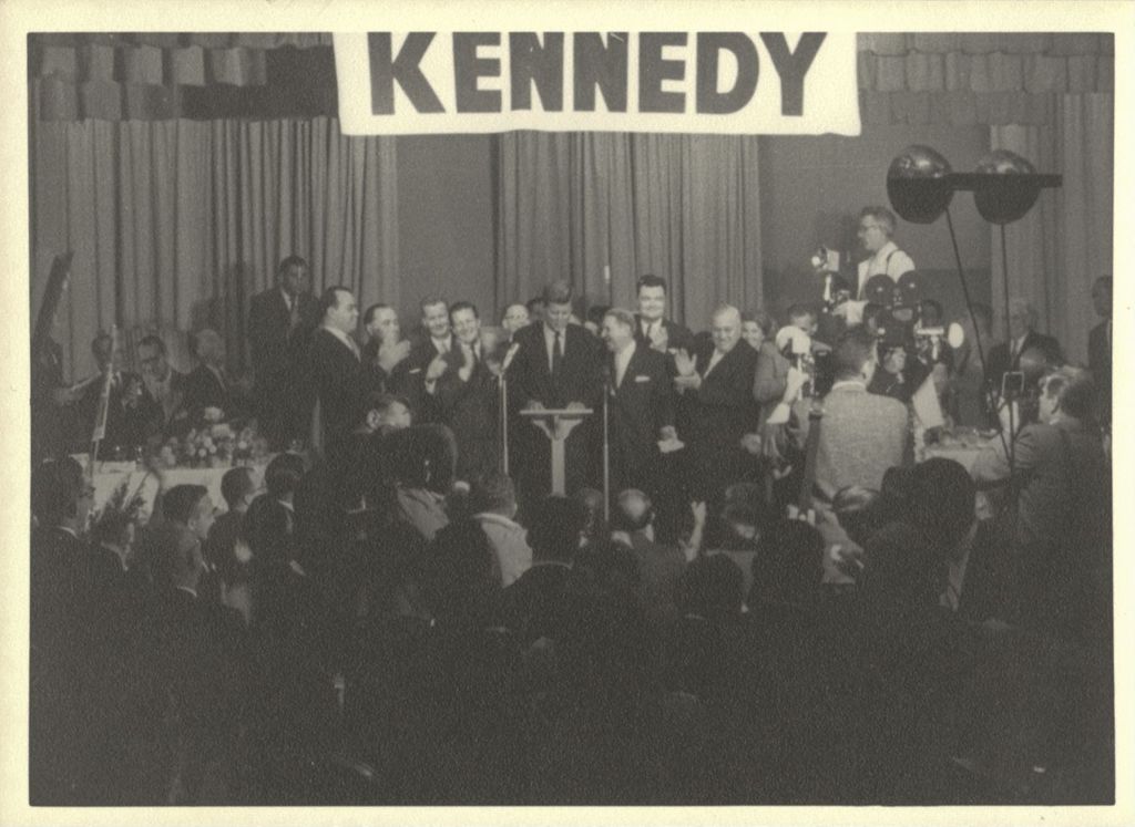 Miniature of John F. Kennedy speaking to Illinois Caucus at Democratic Convention