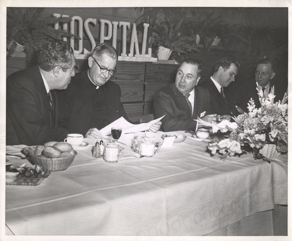 Miniature of Richard J. Daley and others at a hospital banquet