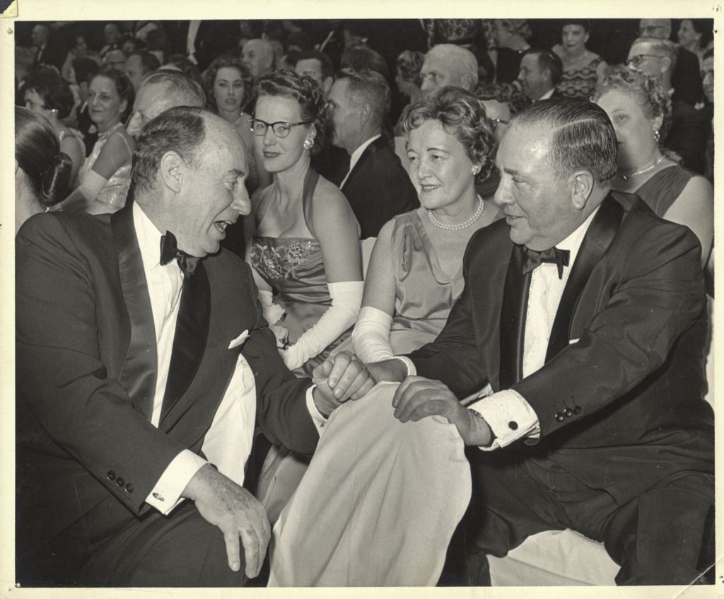 Miniature of Adlai Stevenson talking to Eleanor Daley and Richard J. Daley