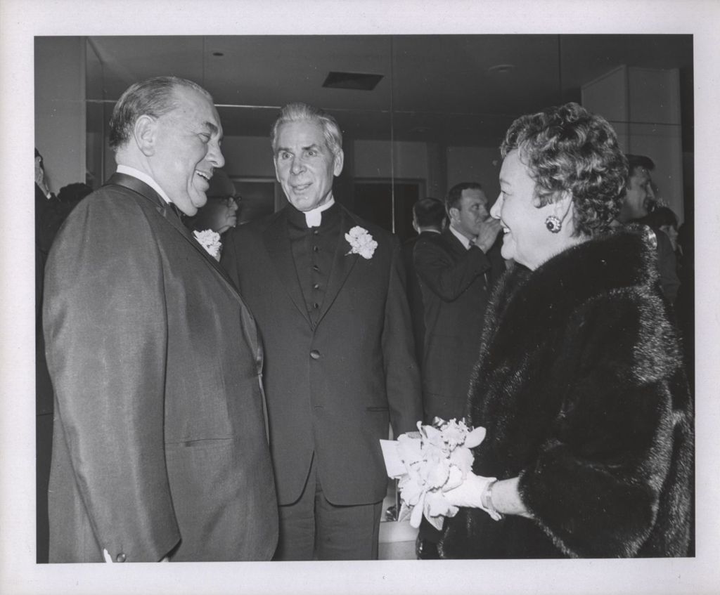 Richard J. Daley, Bishop Fulton J. Sheen, and Eleanor Daley