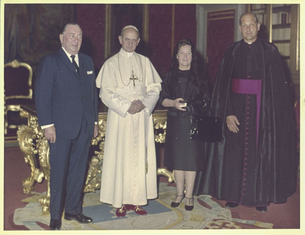 Miniature of Richard J. Daley, Pope Paul VI, Eleanor Daley and Bishop Marcinkus