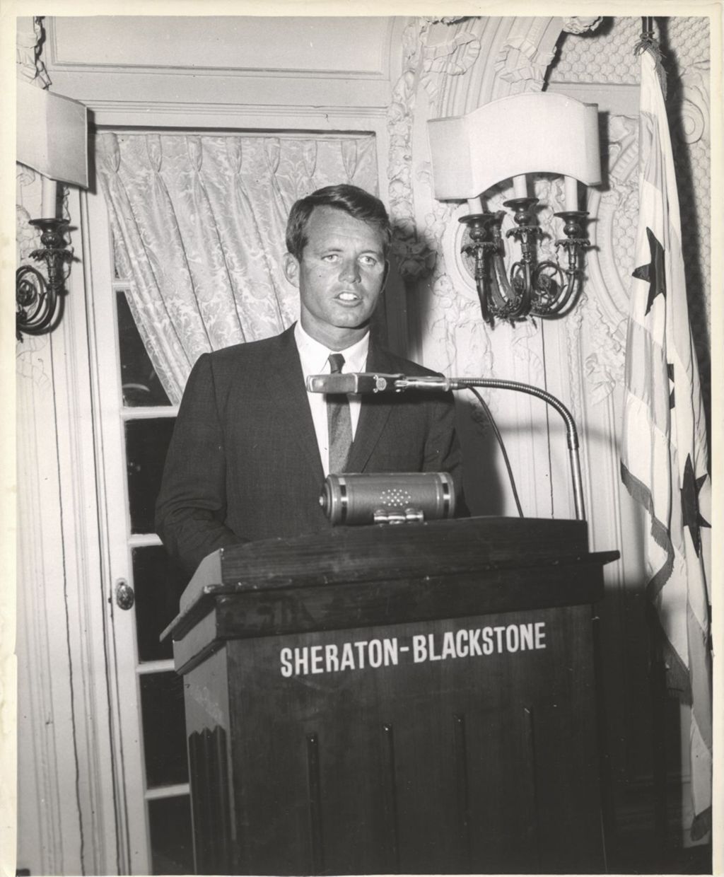 Miniature of Robert Kennedy at a podium