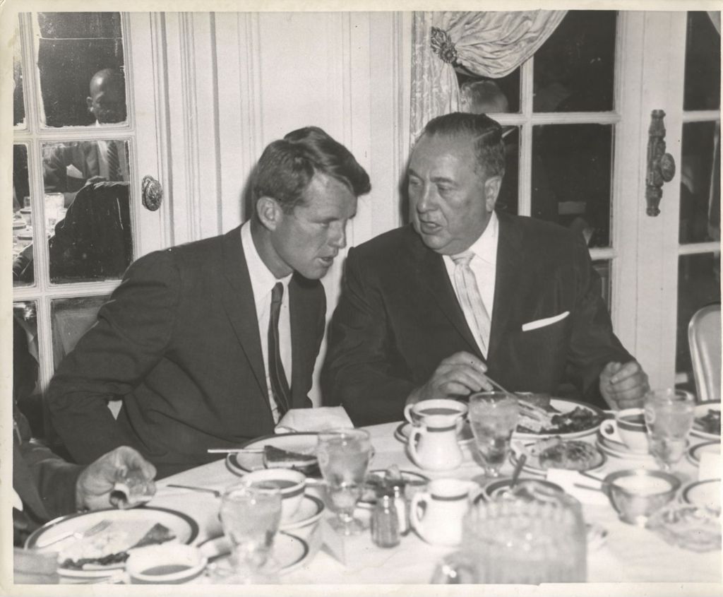 Miniature of Robert Kennedy and Richard J. Daley in conversation