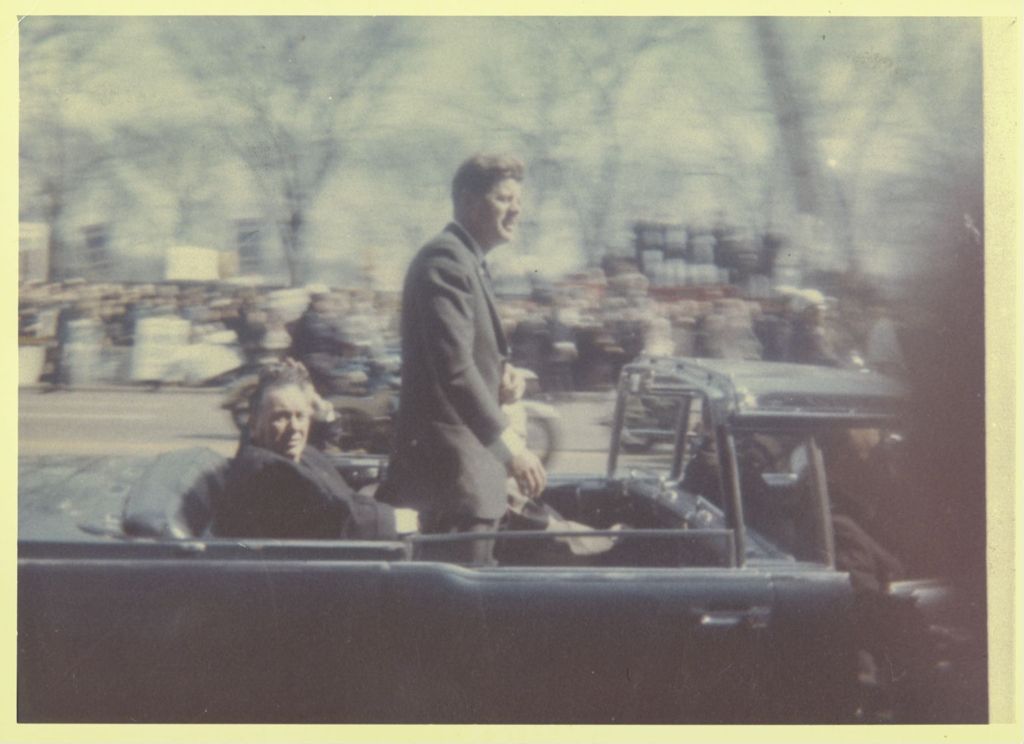John F. Kennedy with Richard J. Daley in an open car