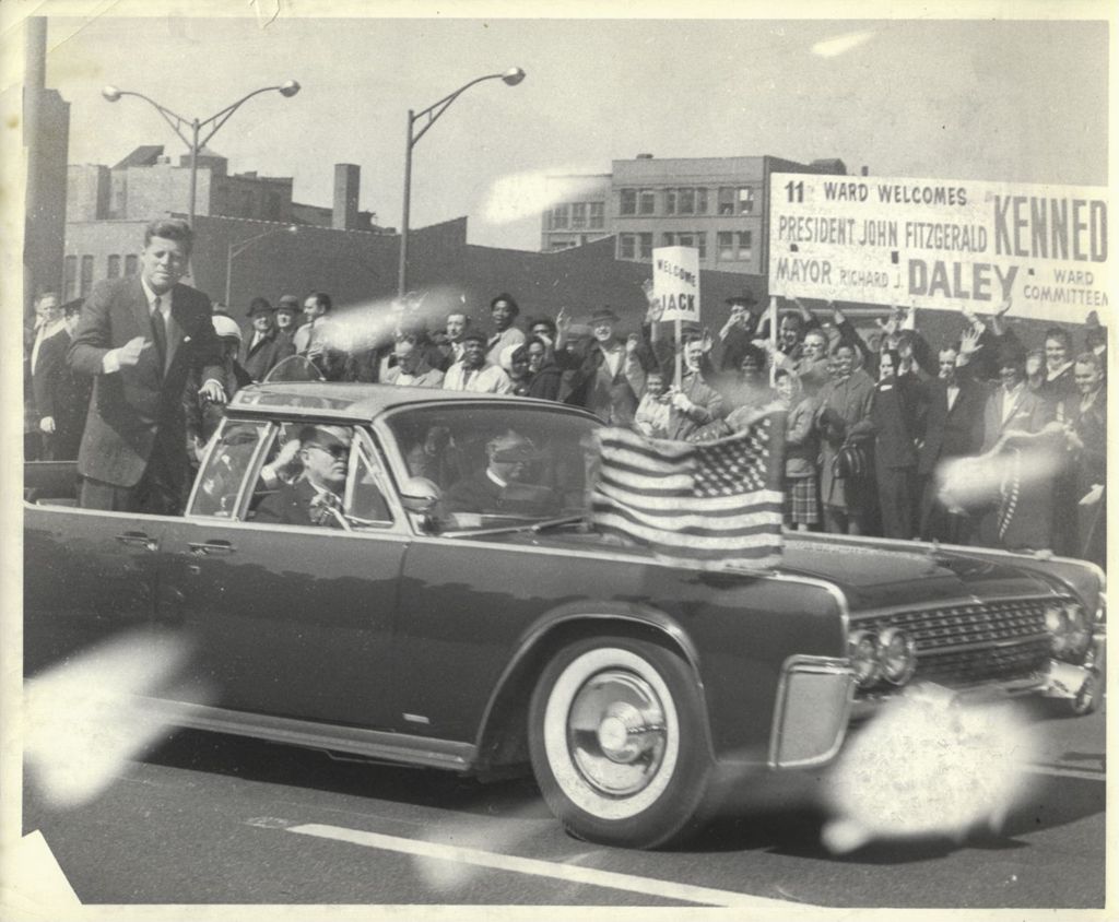 John F. Kennedy in a motorcade