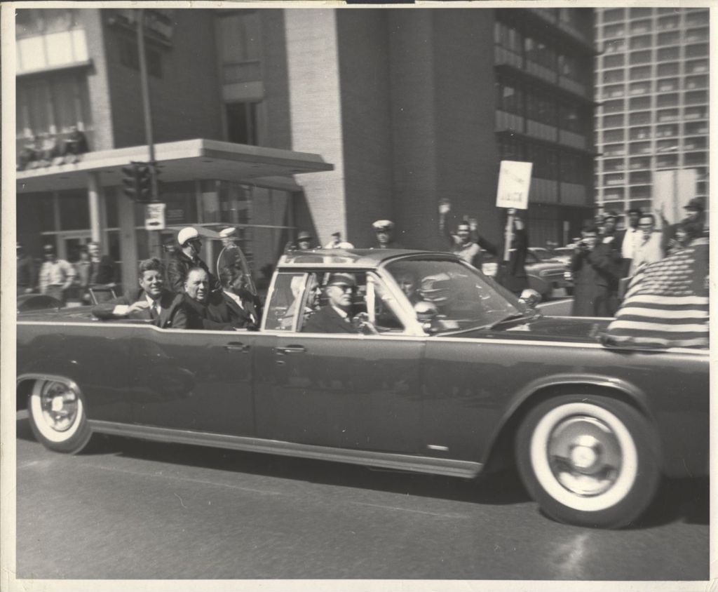 John F. Kennedy and Richard J. Daley in a motorcade