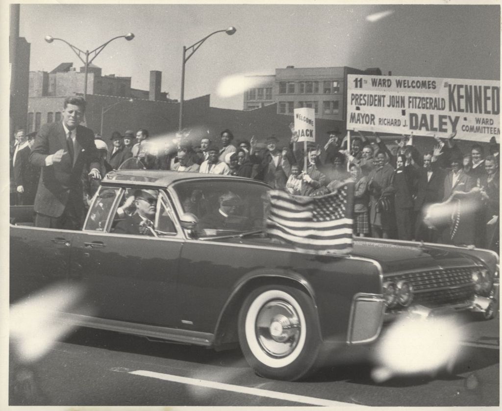 John F. Kennedy in a motorcade