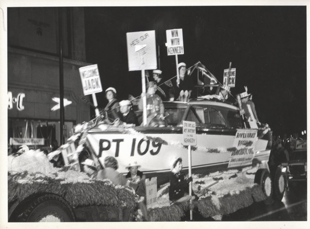 Miniature of Parade float welcoming John F. Kennedy