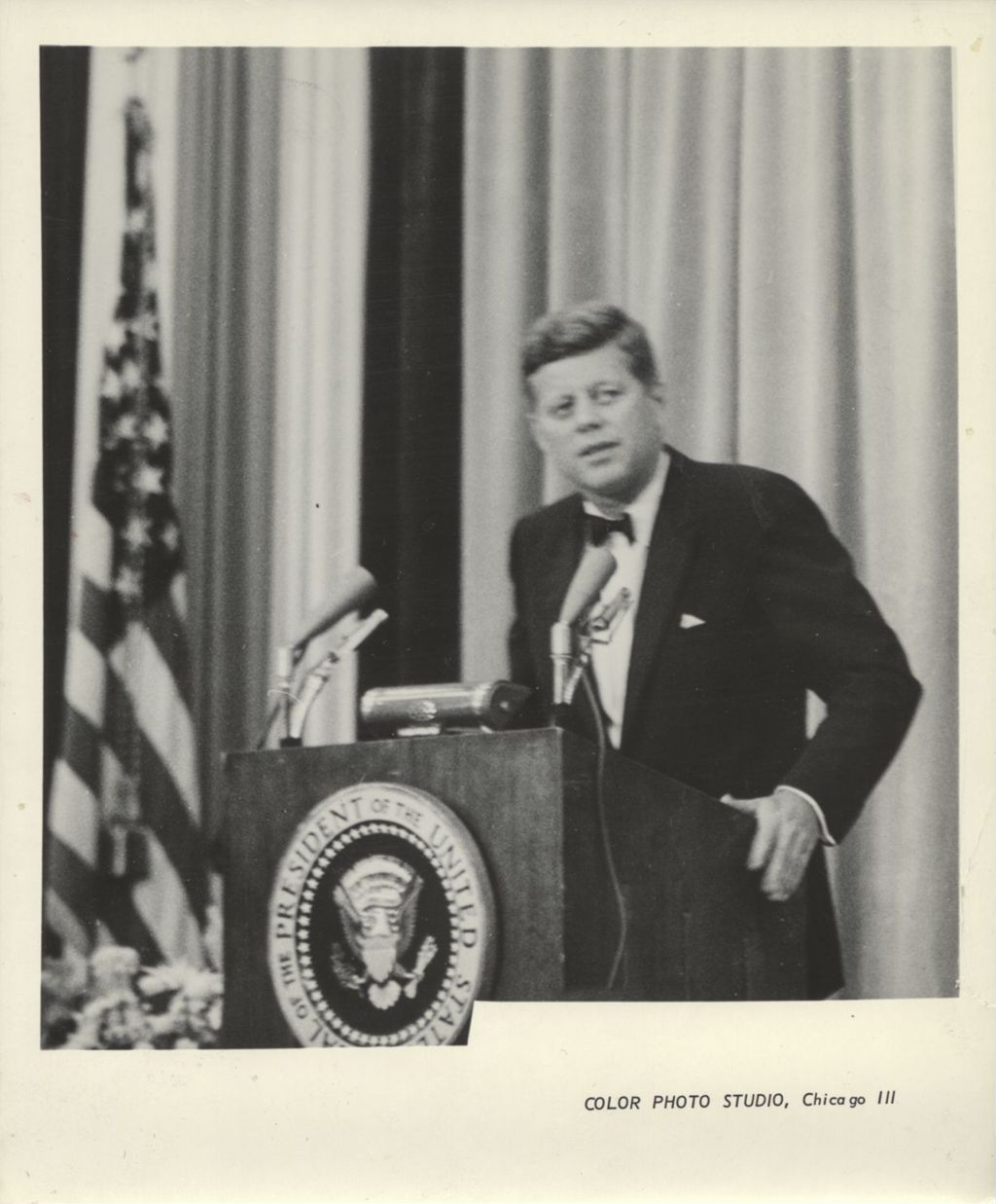John F. Kennedy at a podium