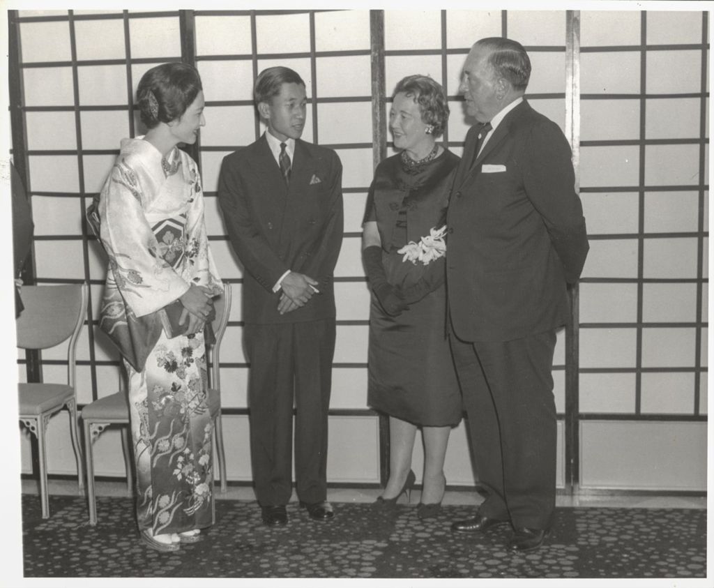 Miniature of Crown Prince and Princess of Japan with Richard J. Daley and Eleanor Daley