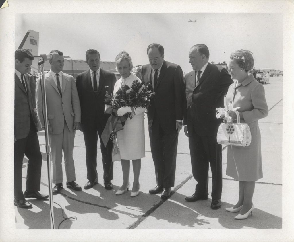 Miniature of Otto Kerner, Muriel Humphrey, Hubert Humphrey, Richard J. Daley, and Eleanor Daley