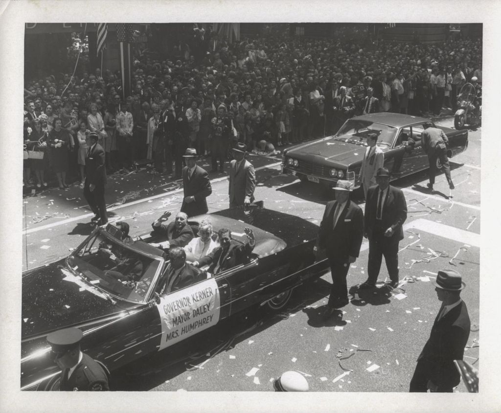 Miniature of Motorcade with Richard J. Daley, Muriel Humphrey, and Otto Kerner