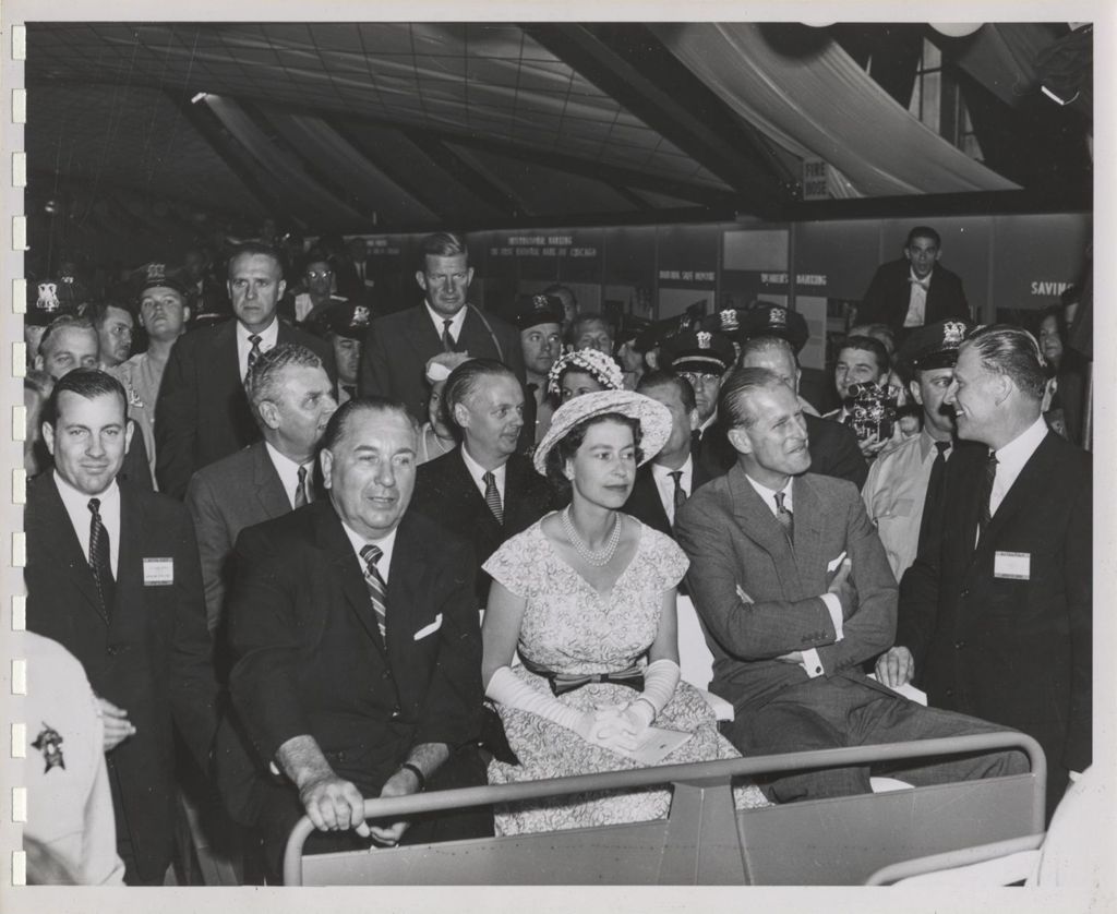 Queen Elizabeth II, Prince Philip, and Richard J. Daley at Navy Pier