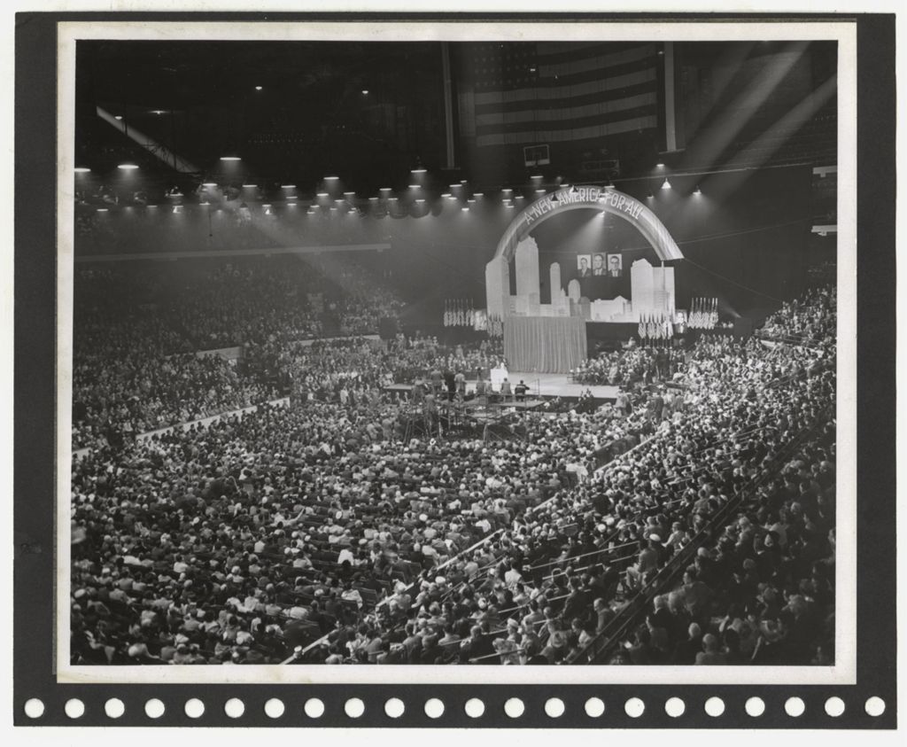 Miniature of Adlai Stevenson II for President rally at Chicago Stadium