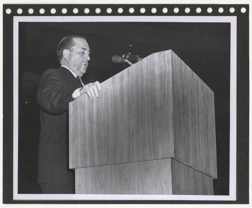 Miniature of Richard J. Daley speaking at podium