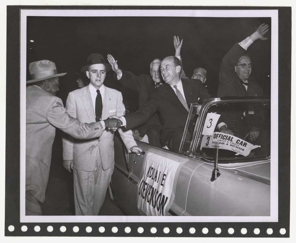 Adlai Stevenson II in Democratic party campaign parade