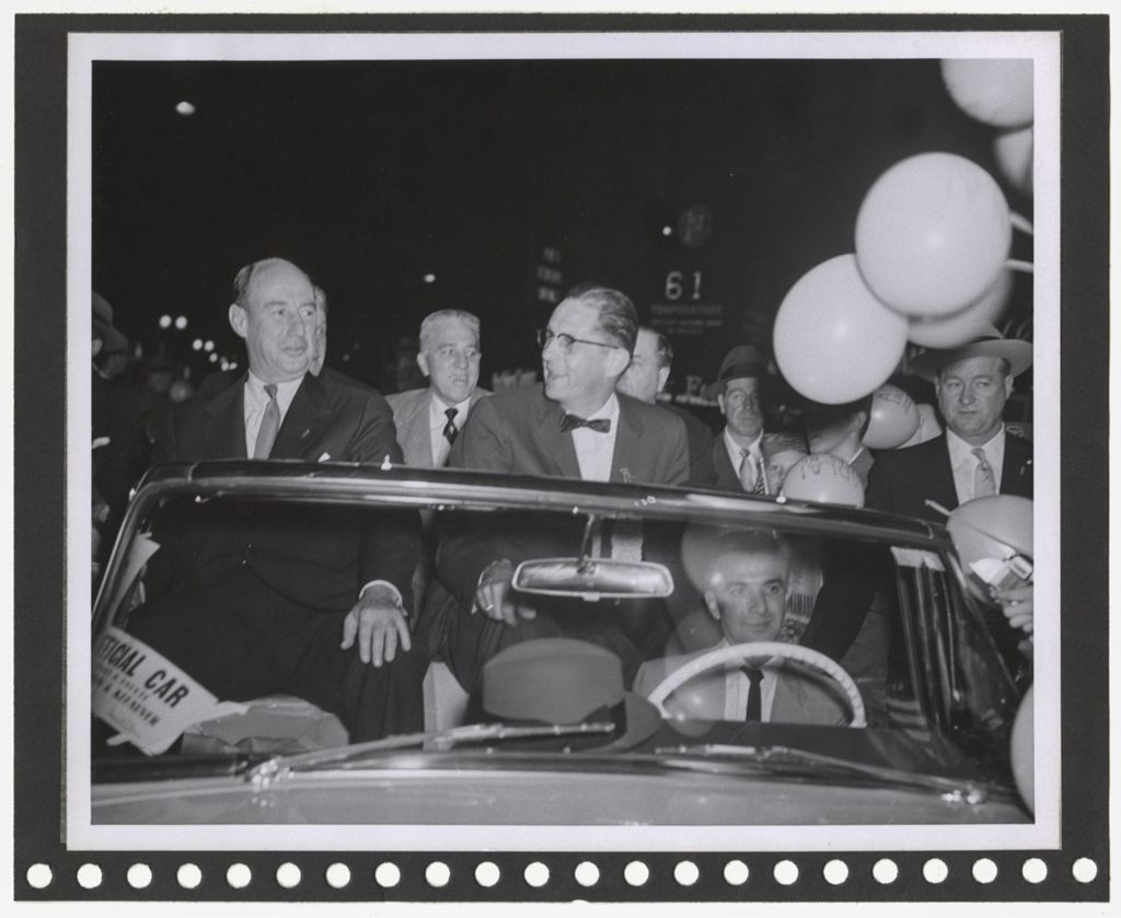 Miniature of Adlai Stevenson II in Democratic party campaign parade