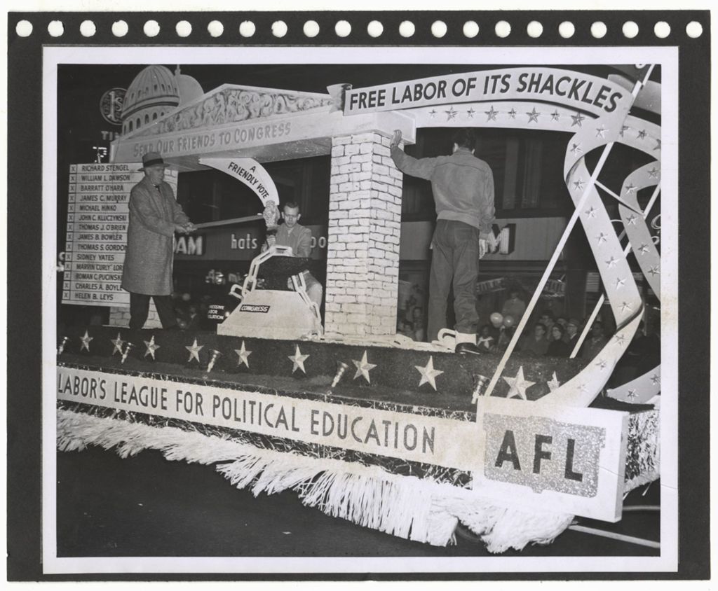 Miniature of Labor's League for Political Education float