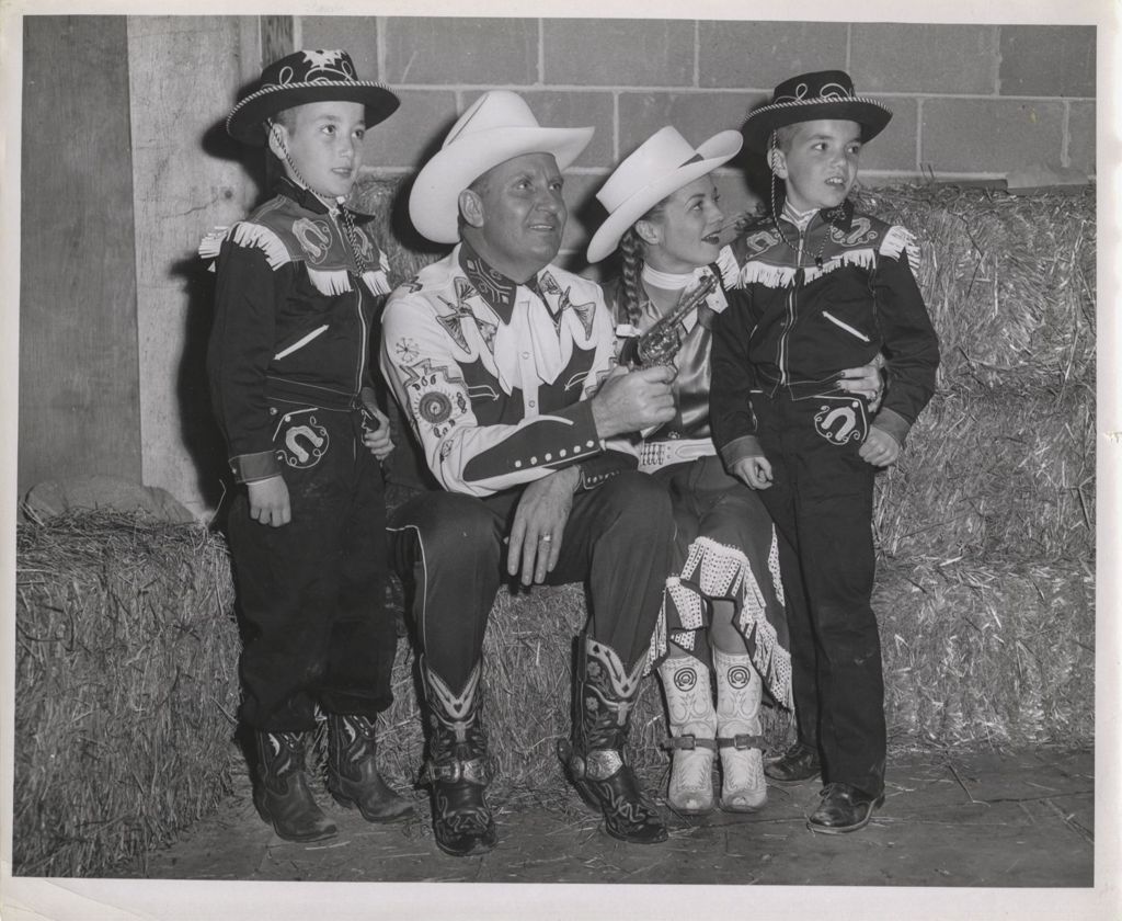Youngsters William and John Daley with Gene Autry and Dale Evans