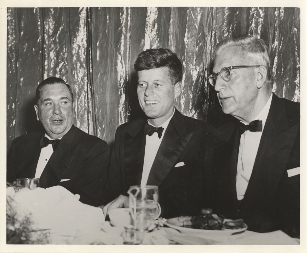 Miniature of Richard J. Daley, John F. Kennedy, and Paul Douglas at Democratic Party fundraiser