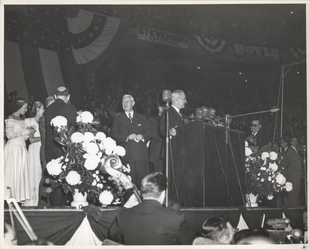 Harry Truman at a campaign event