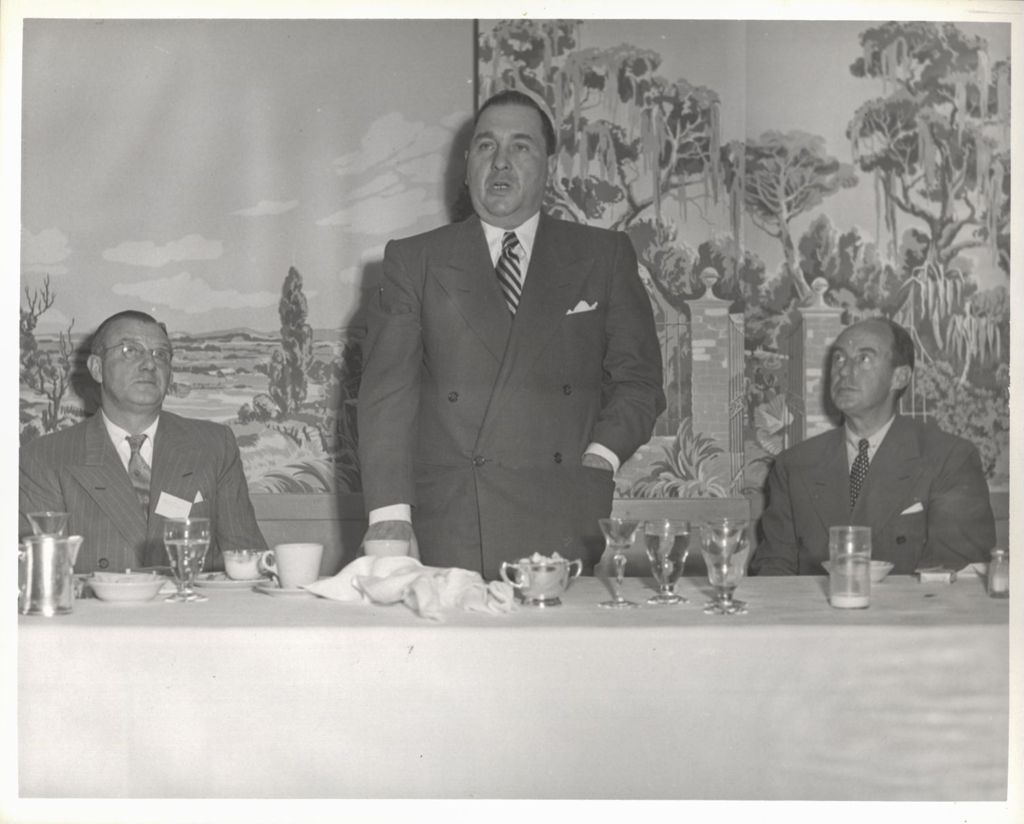 Richard J. Daley speaking at a businessmen's luncheon