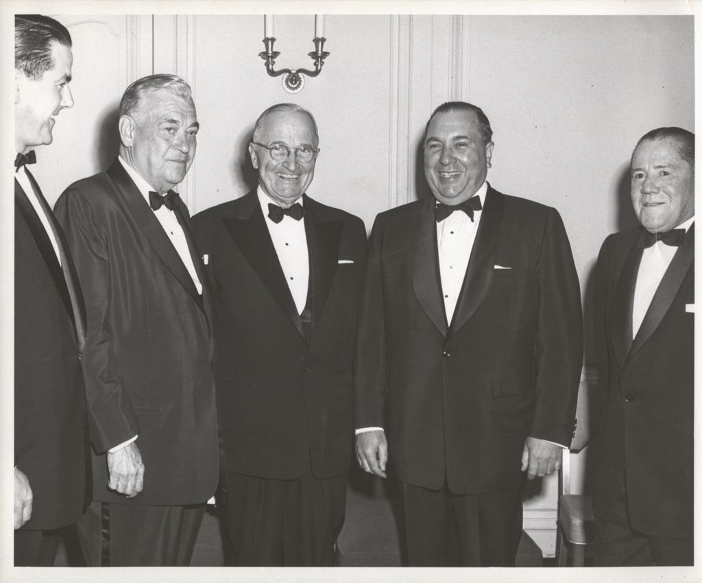 Group portrait of Harry S. Truman and Chicago politicians