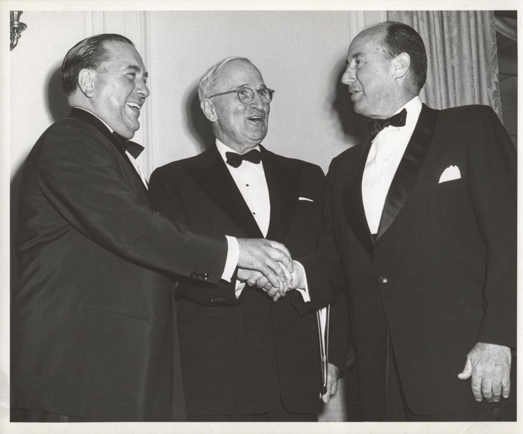 Miniature of Richard J. Daley with Harry S. Truman and Adlai Stevenson II