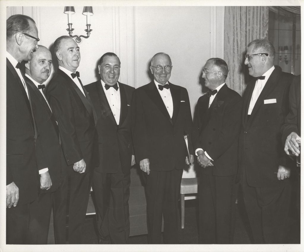 Miniature of Richard Daley and Chicago businessmen with Harry S. Truman