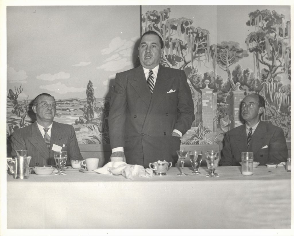 Miniature of Adlai Stevenson and Richard J. Daley at a luncheon