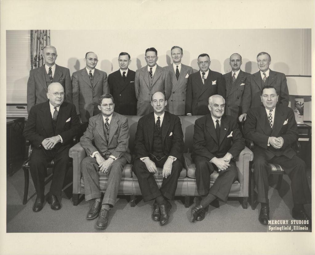 Miniature of Governor Adlai Stevenson II and his cabinet