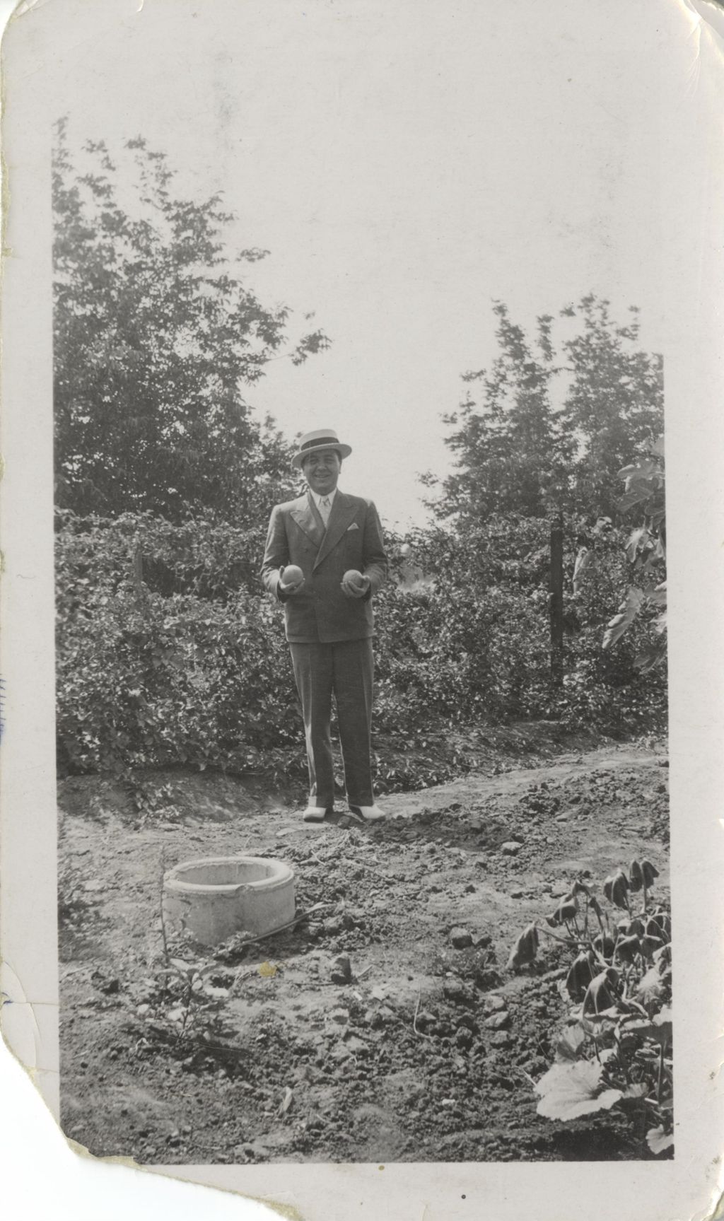 Miniature of Richard J. Daley standing outside