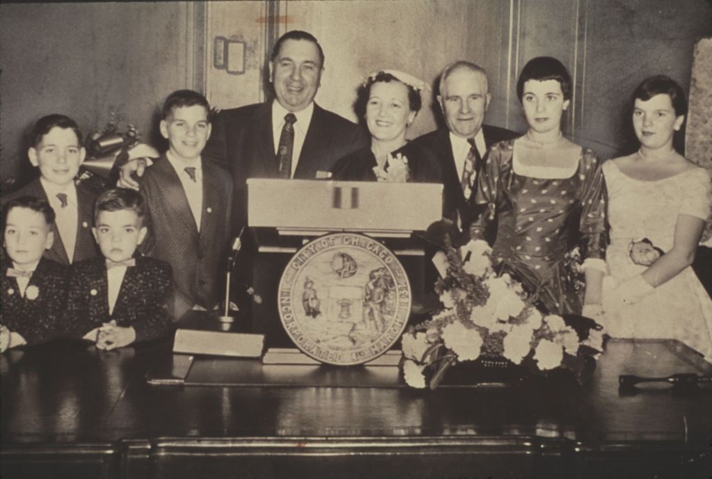 Miniature of Daley family at mayoral Inauguration