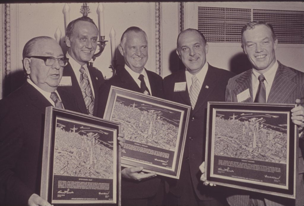 Richard J. Daley with Chicago Convention and Tourism Bureau plaque