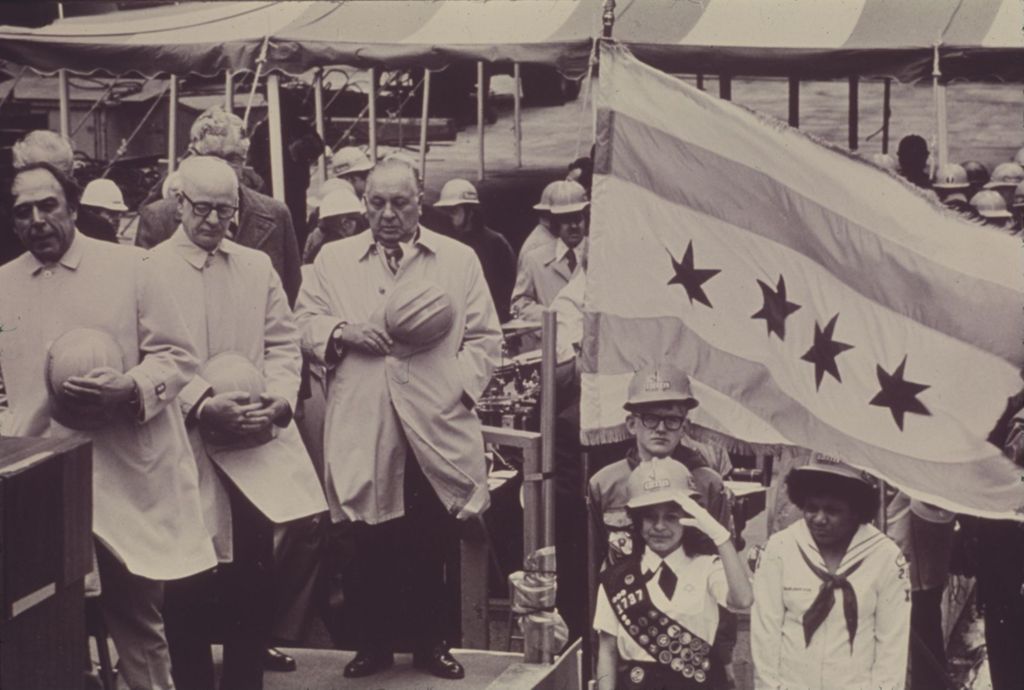 Richard J. Daley at a construction site event