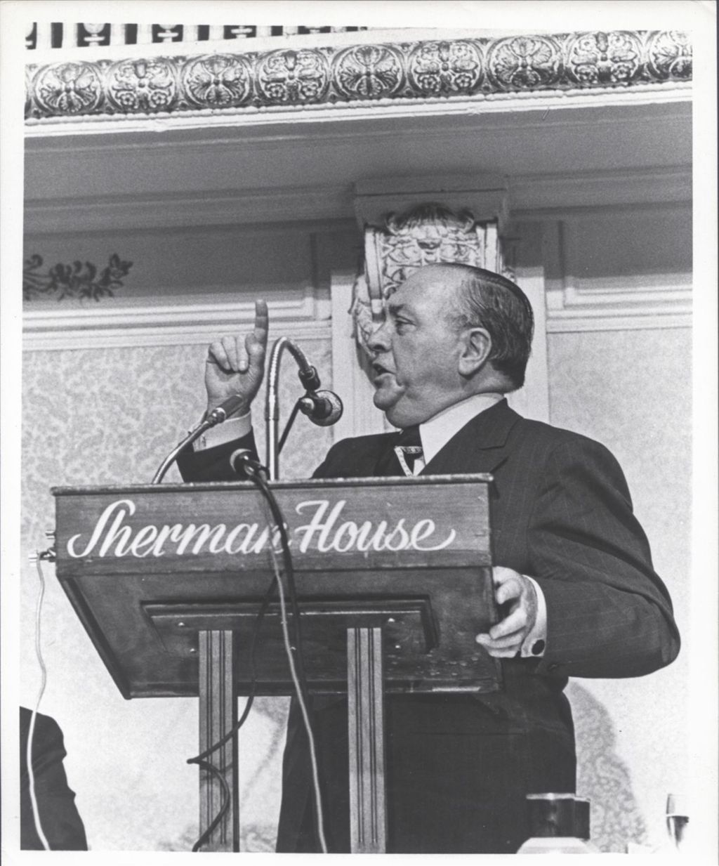 Richard J. Daley speaking at the Sherman House Hotel