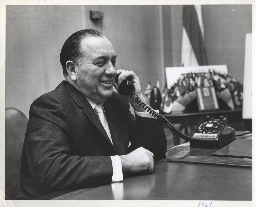 Richard J. Daley at his desk at City Hall