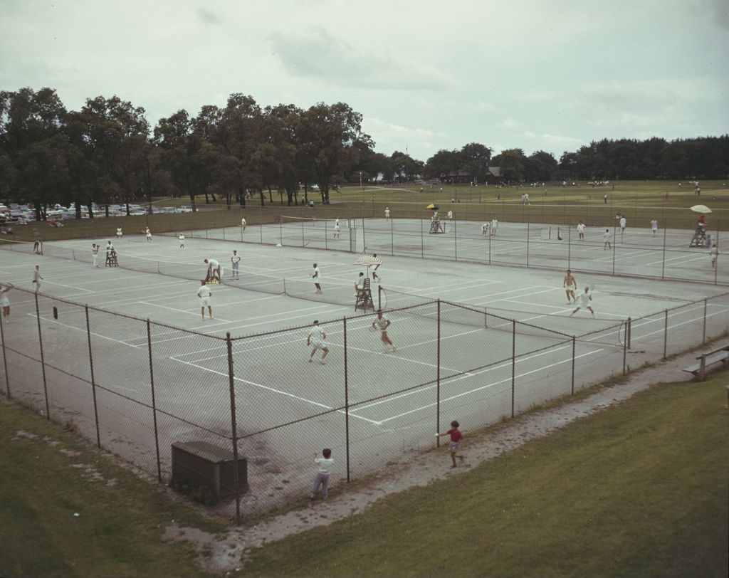 Tennis courts in a park