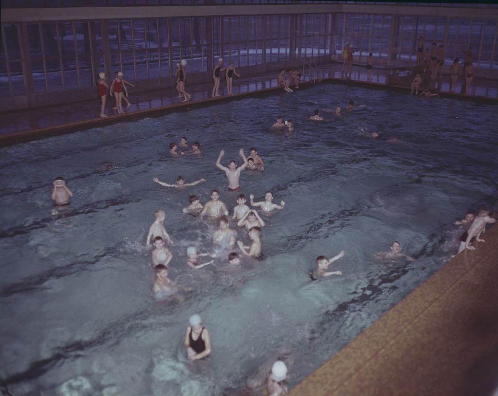 Swimmers in indoor pool