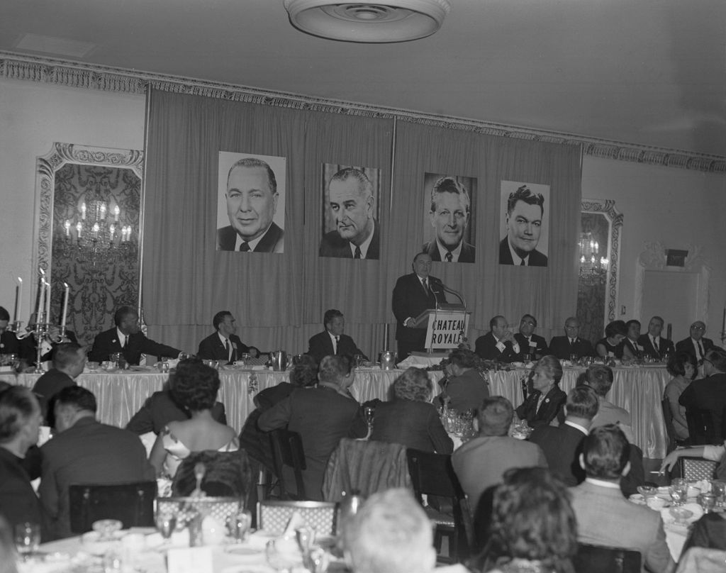 Richard J. Daley speaks at Democratic Party banquet